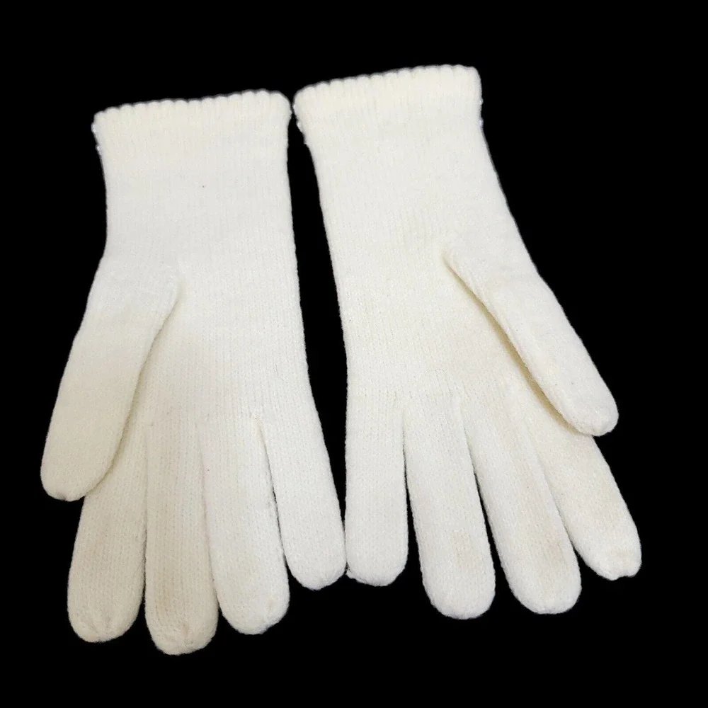 Vintage 50s Astral White Beaded Gloves‎ British Hong Kong Mid Century Bridal